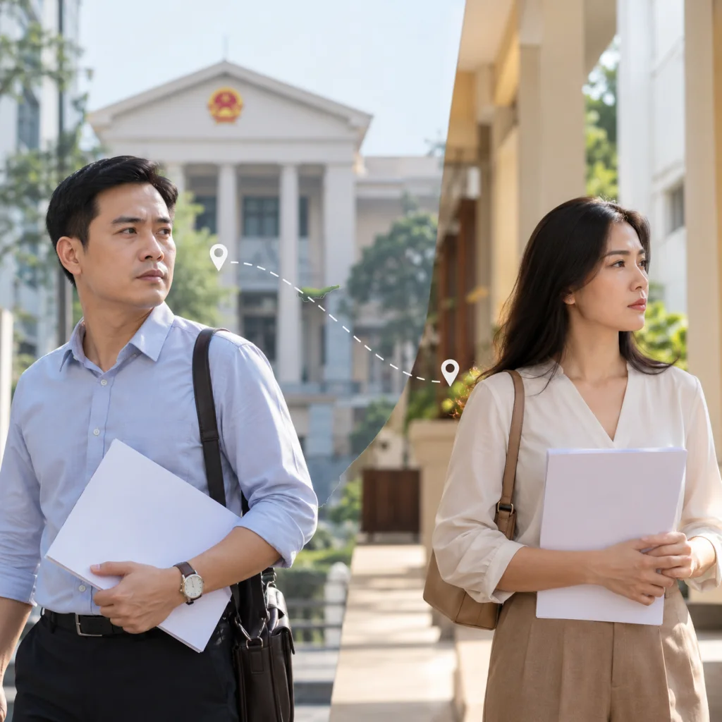 Nộp đơn ly hôn ở đâu khi vợ chồng ở hai nơi khác nhau